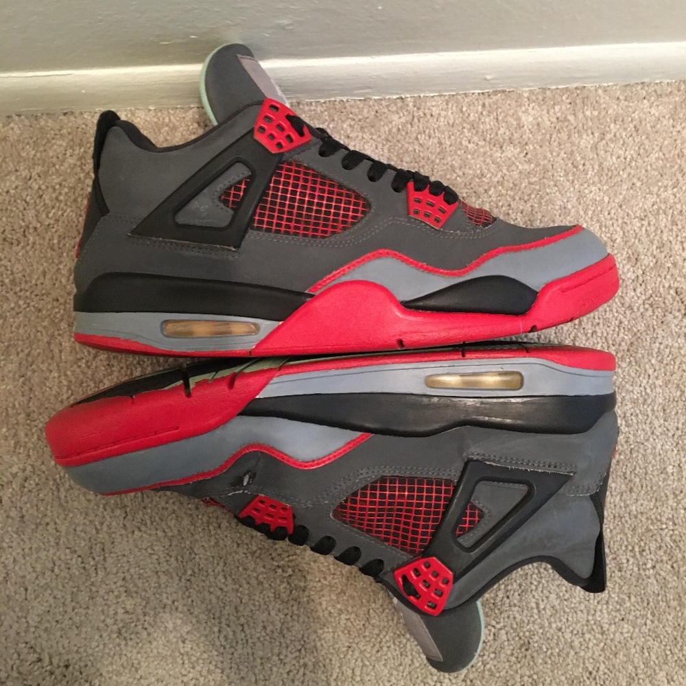 CUSTOM Jordan Retro 4 Green Glows Size 10.5 One Of A Kind Infrareds